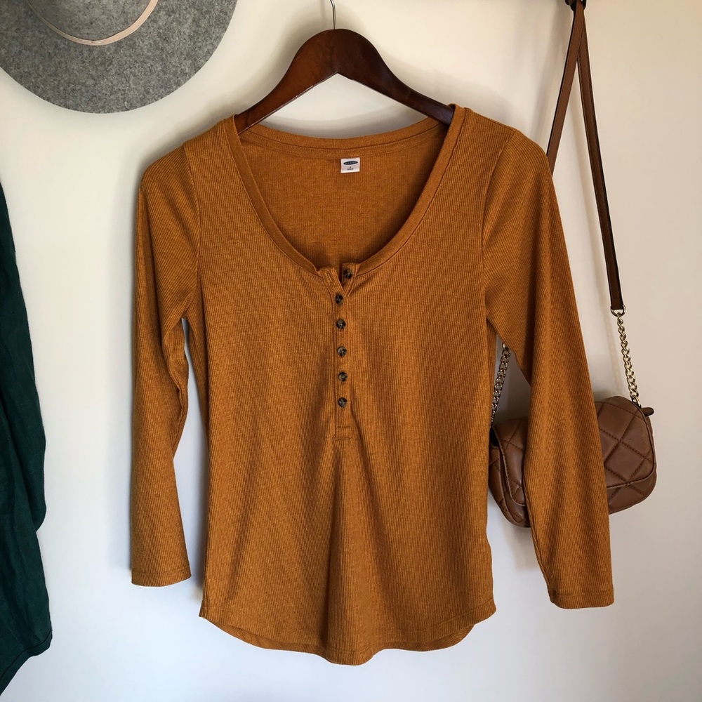 Goldenrod Button Front Henley